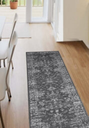 Melrose Colorama Traditional Design Charcoal Area Runner Rug 067/200Cm - thumbnail 1