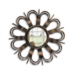 "Walplus Daisy Petal Round Mirror Wall Decor Vanity Mirror For Living Room Bedroom 50Cm(20"") Rusty Brown Gold"