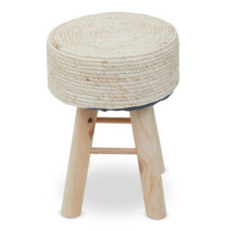 Orsina Stylish Natural Corn Rope Stool, Durable Kitchen Stool For Bedroom, Versatile Design Stool For Guests - thumbnail 2