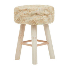 Orsina Stylish Natural Corn Rope Stool, Durable Kitchen Stool For Bedroom, Versatile Design Stool For Guests - thumbnail 3