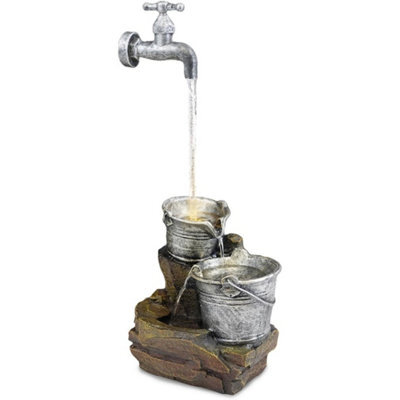 Mains Powered Outdoor Fountain, Decorative Tap Water Feature Led - image 1