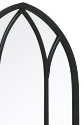 "Mirroroutlet - The Arcus - Black Metal Framed Arched Garden Wall Mirror 32"" X 19"" (83 X 48 Cm)" - thumbnail 5