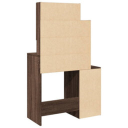 Berkfield Dressing Table With Cabinet Brown Oak 80X35X132 Cm - thumbnail 7