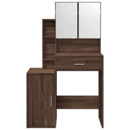 Berkfield Dressing Table With Cabinet Brown Oak 80X35X132 Cm - thumbnail 5