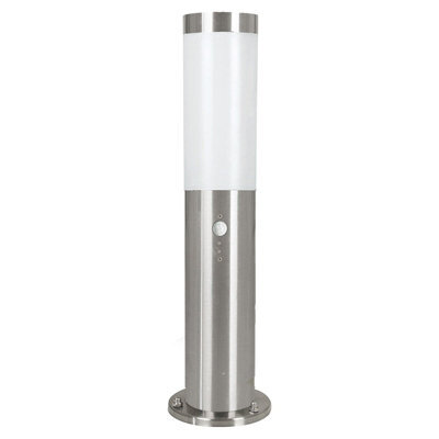 Ip44 Stainless Steel Outdoor Bollard Light With Pir Sensor - 12W E27 450mm Lamp Post - image 1