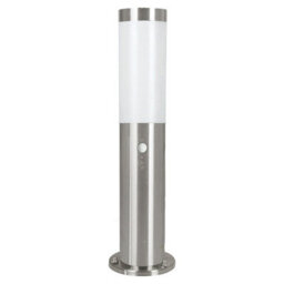 Ip44 Stainless Steel Outdoor Bollard Light With Pir Sensor - 12W E27 450mm Lamp Post
