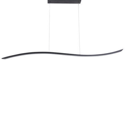 Wyld And Coco Lumalux Pendant Lamp Black Iron With Integrated Led Wave Shade, W120 X D17 X H160Cm - image 1