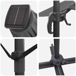 Berkfield Cantilever Roma Parasol With Leds Anthracite 352X251X265 Cm Aluminium - thumbnail 9