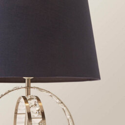 Valuelights Rothwell Chrome Acrylic Jewel Intertwined Double Hoop Design Table Lamp With Navy Light Shade - thumbnail 4