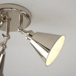 Luminosa Lighting Luminosa Hal Multi Arm Semi Flush Ceiling Lamp Bright Nickel Plate, 3X E14 - thumbnail 4