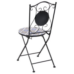 Beliani Set Of 2 Garden Chairs Siponto Folding Metal White/ Blue - thumbnail 6