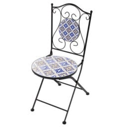 Beliani Set Of 2 Garden Chairs Siponto Folding Metal White/ Blue - thumbnail 7