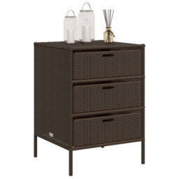 Walplus Garden Storage Cabinet Brown 55X59X80 Cm Poly Rattan - thumbnail 4