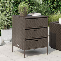 Walplus Garden Storage Cabinet Brown 55X59X80 Cm Poly Rattan - thumbnail 1