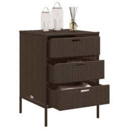 Walplus Garden Storage Cabinet Brown 55X59X80 Cm Poly Rattan - thumbnail 5