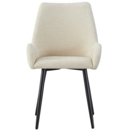Mof Modern Upholstered Dining Chairs With Armrests  Set Of 4 Fabric Accent Chairs With Black Metal Legs Cream X4 - thumbnail 3
