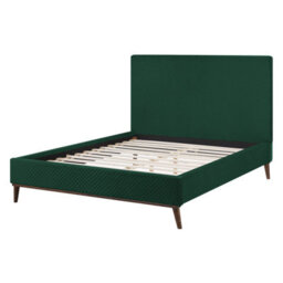 Beliani Bed Velvet Bayonne 140 X 200 Cm (Eu Double) Dark Green - thumbnail 7