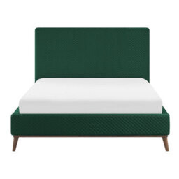 Beliani Bed Velvet Bayonne 140 X 200 Cm (Eu Double) Dark Green - thumbnail 5