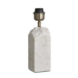 Industville Marble Medium Ridge Table Lamp - White, Rounded Rectangle Cotton  Shade - thumbnail 3