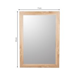Andino Natural Light Oak Effect Woodgrain Rectangular Wall-Mounted Framed Mirror, (H)101Cm (W)71Cm - thumbnail 5