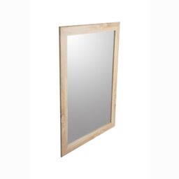 Andino Natural Light Oak Effect Woodgrain Rectangular Wall-Mounted Framed Mirror, (H)101Cm (W)71Cm - thumbnail 3