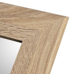 Andino Natural Light Oak Effect Woodgrain Rectangular Wall-Mounted Framed Mirror, (H)101Cm (W)71Cm - thumbnail 4