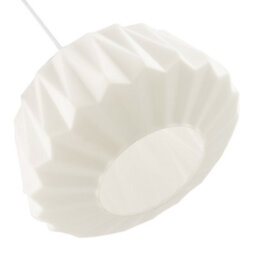 Happy Homewares Designer Opal White Glass Pendant Shade With Triangular Shaped Grooves - thumbnail 4