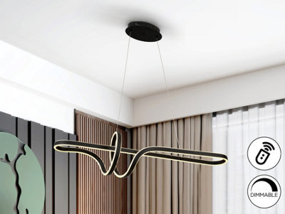 Luminosa Lighting Luminosa Simphony Bar Pendant Ceiling Light Black Led 2700-5000K Remote Control - Uk Stock - image 1