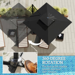 Outsunny 3.5M Aluminium Cantilever Parasol W/ Led Lights Crank Tilt Uv50+ Black - thumbnail 8