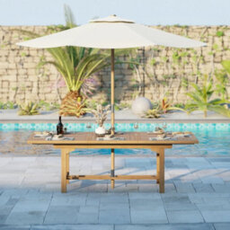 Eterna Solid Teak Wood Rectangular Outdoor Garden Dining Table - (L) 180 - 240Cm - thumbnail 1