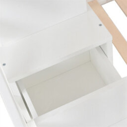 Abrihome Bunk Bed With Stairs And Slide, Solid Pine Wood Frame, Children Bed With 2 Drawers, White - thumbnail 4