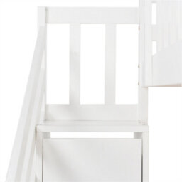 Abrihome Bunk Bed With Stairs And Slide, Solid Pine Wood Frame, Children Bed With 2 Drawers, White - thumbnail 5