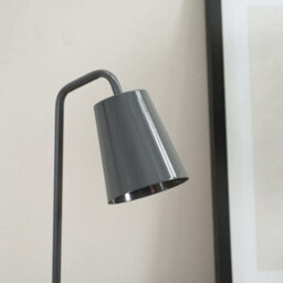 Valuelights Bibi Grey Metal Arched Stem Bedside Table Lamp For Bedroom Office Reading Light - thumbnail 3