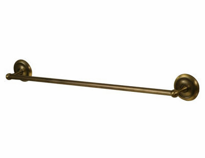 Bisk 460mm Retro Bathroom Bath Rack Single Towel Bar Hanger Antique Brass Wall Mounted - image 1