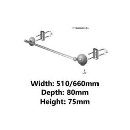 Bisk 460mm Retro Bathroom Bath Rack Single Towel Bar Hanger Antique Brass Wall Mounted - thumbnail 5