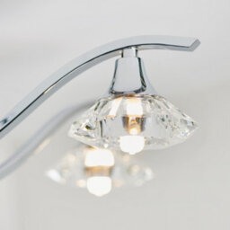 Anson Lighting Rayan Chrome And Clear Crystal 5 Light Semi Flush Ceiling Fitting - thumbnail 5