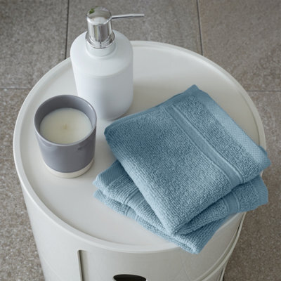 Catherine Lansfield Zero Twist Cotton Face Cloth Pair Blue - image 1
