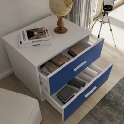 Urbn-Living Urbnliving 130Cm Height Blue Wardrobe Chest Cabinet Bedside Table 3 Piece Set - thumbnail 3