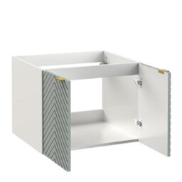 Impact Furniture Bathroom Wall Cabinets Furniture Set Green 600mm Vanity Tallboy Herringbone Cara - thumbnail 5