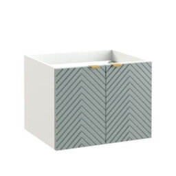 Impact Furniture Bathroom Wall Cabinets Furniture Set Green 600mm Vanity Tallboy Herringbone Cara - thumbnail 4
