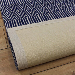 Blue Geometric Handmade Modern Wool Easy To Clean Rug Dining Room Bedroom And Living Room-100Cm X 150Cm - thumbnail 6