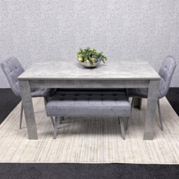 Kosy Koala Grey Wooden Dining Table Set With 2 Chairs And 2 Benches Dining Kitchen Furniture - thumbnail 2