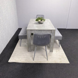 Kosy Koala Grey Wooden Dining Table Set With 2 Chairs And 2 Benches Dining Kitchen Furniture - thumbnail 3