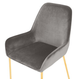 Beliani Set Of 2 Dining Chairs Loverna Velvet Grey - thumbnail 7