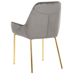 Beliani Set Of 2 Dining Chairs Loverna Velvet Grey - thumbnail 6