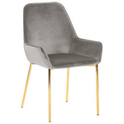 Beliani Set Of 2 Dining Chairs Loverna Velvet Grey - thumbnail 4