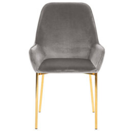 Beliani Set Of 2 Dining Chairs Loverna Velvet Grey - thumbnail 5
