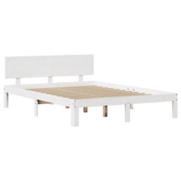Berkfield Bed Frame With Headboard Without Mattress White 120X200 Cm - thumbnail 7