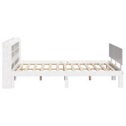 Berkfield Bed Frame With Headboard Without Mattress White 120X200 Cm - thumbnail 5