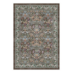 Decoranddecor Living Room Rugs, Washable Area Rugs, 120X170Cm, Non-Slip, Pet Friendly, Low Pile, Floral Rug - Orlina - thumbnail 6